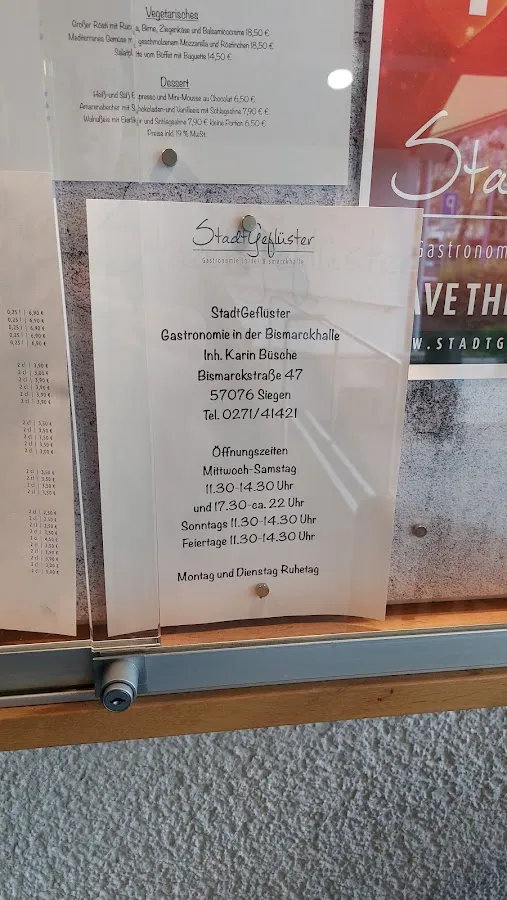 BookNoFees: Restaurante – StadtGeflüster in der Bismarckhalle – Siegen – «StadtGeflüster» en la Bismarckhalle, foto 2