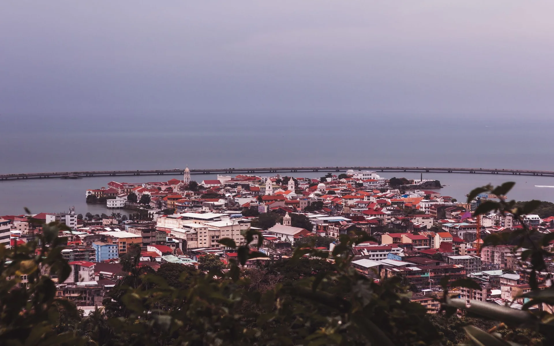Vista aérea de Casco Viejo, en la costa de Panamá